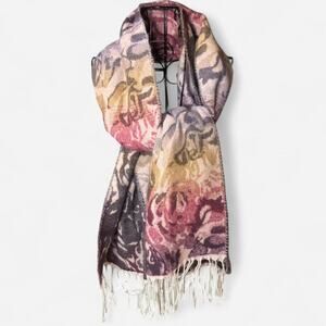 Steve Madden Oversized Floral Blanket Scarf - Multicolored - Fringed Edge